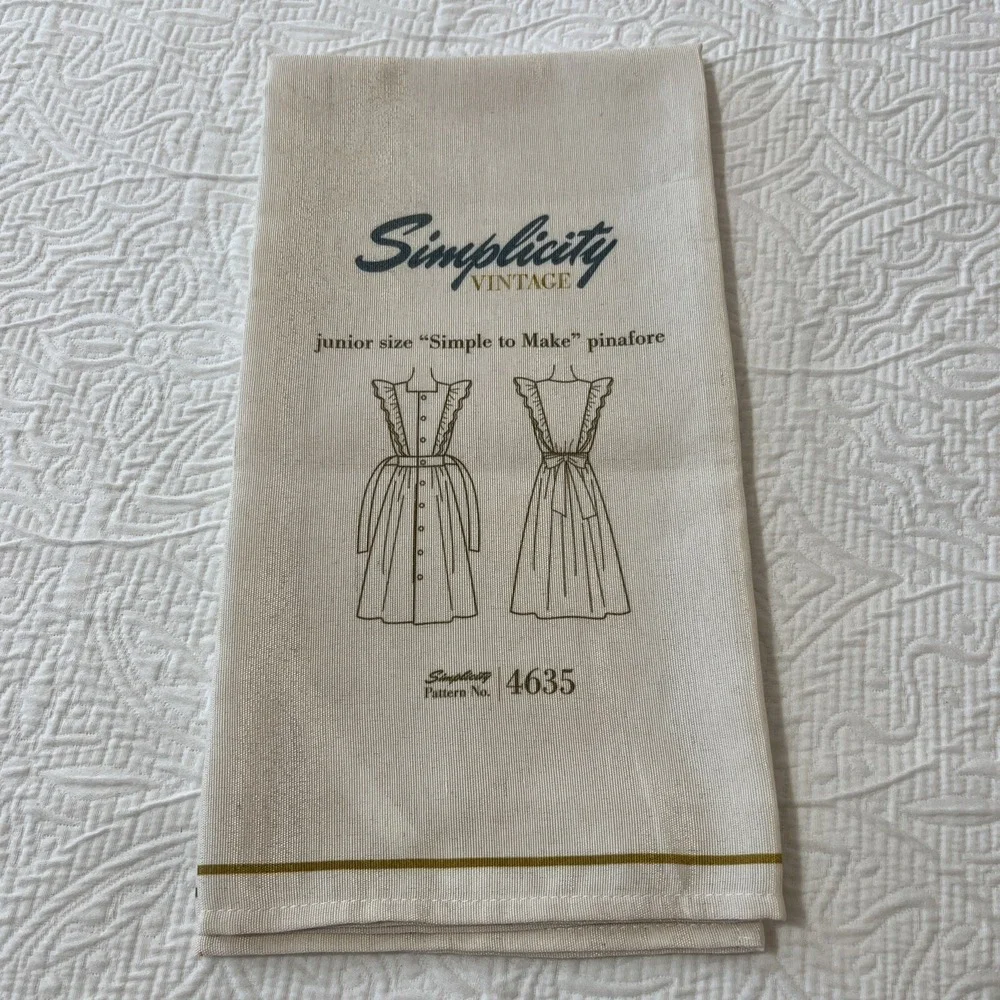 NWOT SIMPLICITY VINTAGE TEA TOWEL Pattern No. 4635 Can't Possibly Cook Apron New